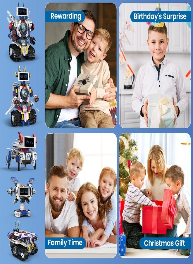 HPROMOT 5-in-1 STEM Robot Building Kit for Kids Ages 6-16, Remote & App Controlled, Rechargeable Engineering Learning DIY Coding Toy, Educational Building Blocks Gift for Girls & Boys (603 PCS) - Image 5